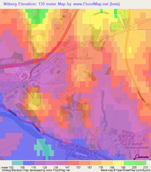 Nitberg,Norway Elevation Map