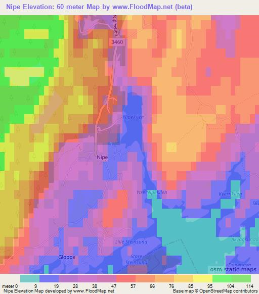Nipe,Norway Elevation Map