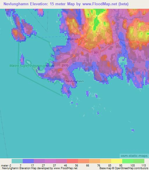 Nevlunghamn,Norway Elevation Map
