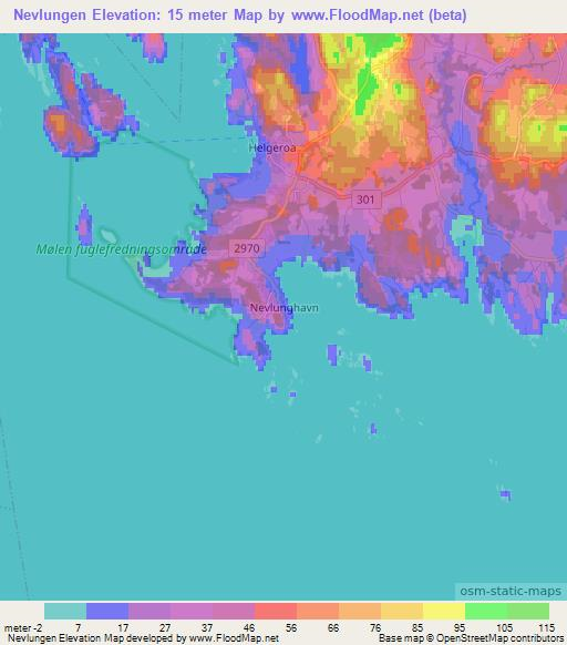 Nevlungen,Norway Elevation Map