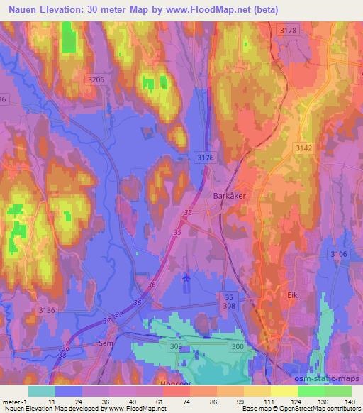 Nauen,Norway Elevation Map