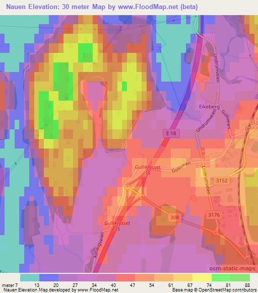 Nauen,Norway Elevation Map
