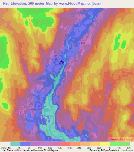 Nau,Norway Elevation Map