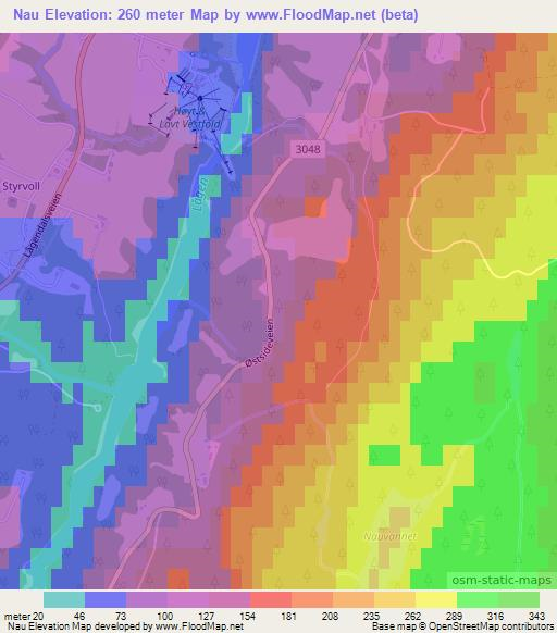 Nau,Norway Elevation Map