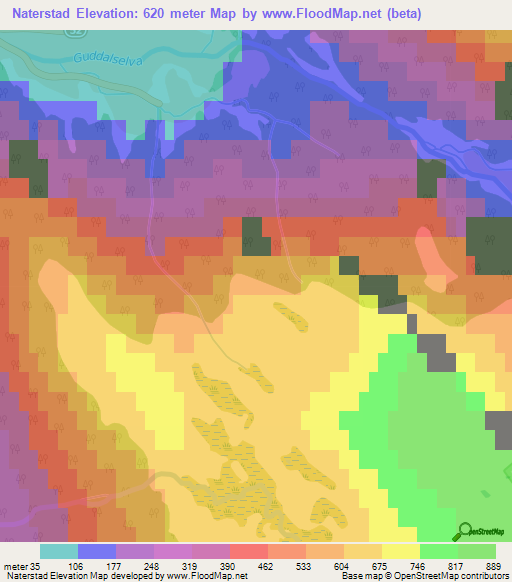 Naterstad,Norway Elevation Map