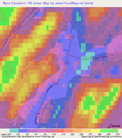 Myra,Norway Elevation Map