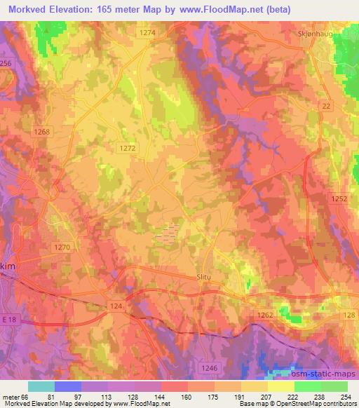 Morkved,Norway Elevation Map