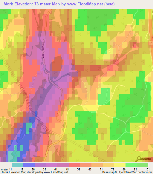 Mork,Norway Elevation Map