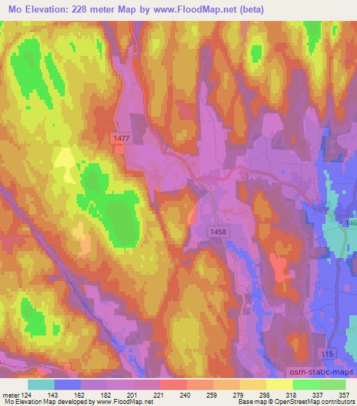 Mo,Norway Elevation Map