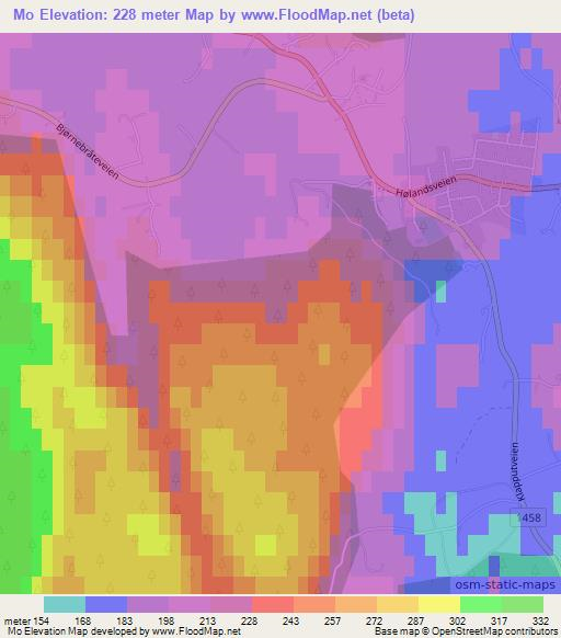 Mo,Norway Elevation Map