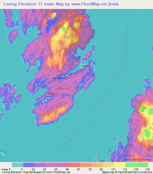 Loning,Norway Elevation Map