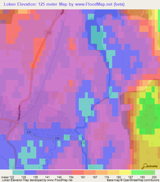 Loken,Norway Elevation Map