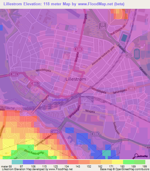 Lillestrom,Norway Elevation Map
