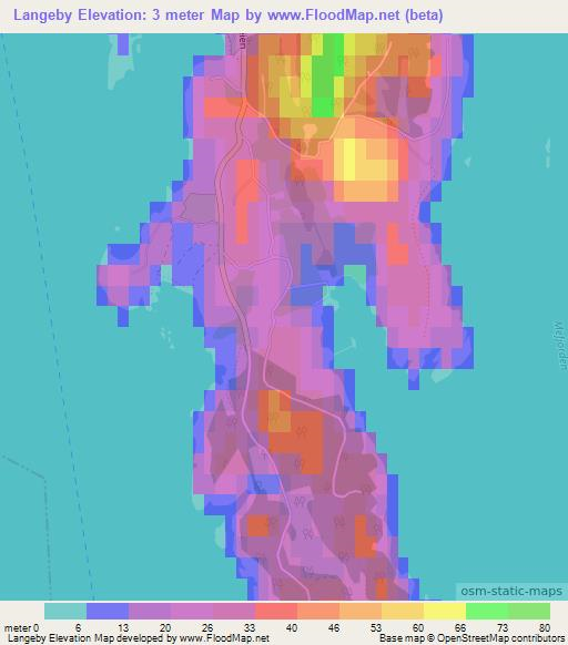 Langeby,Norway Elevation Map