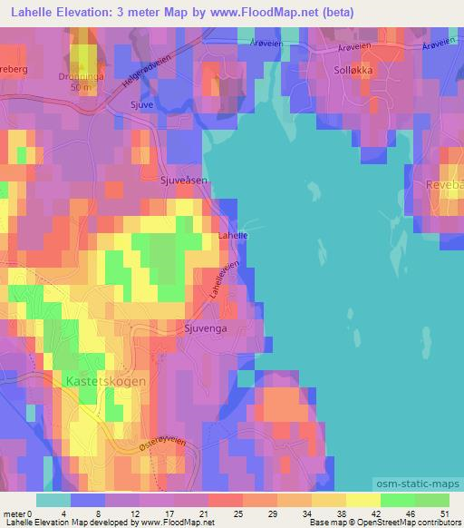 Lahelle,Norway Elevation Map