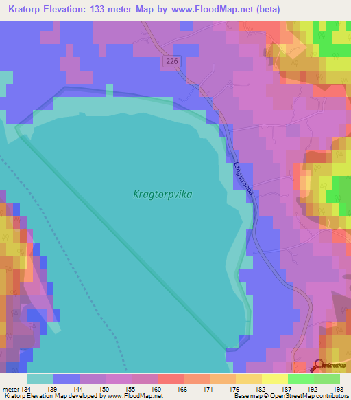Kratorp,Norway Elevation Map