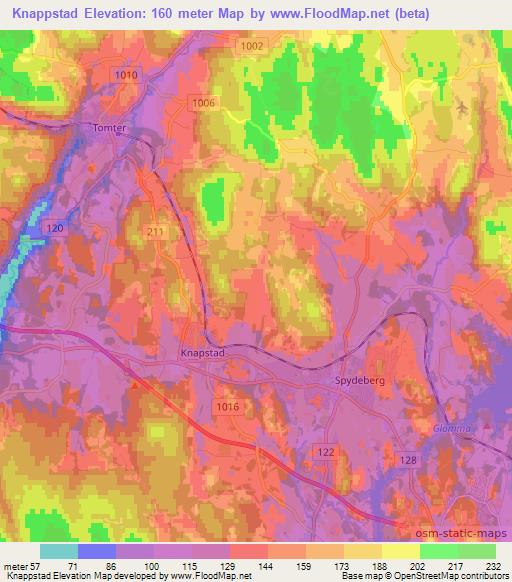 Knappstad,Norway Elevation Map
