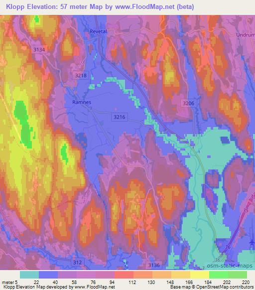 Klopp,Norway Elevation Map
