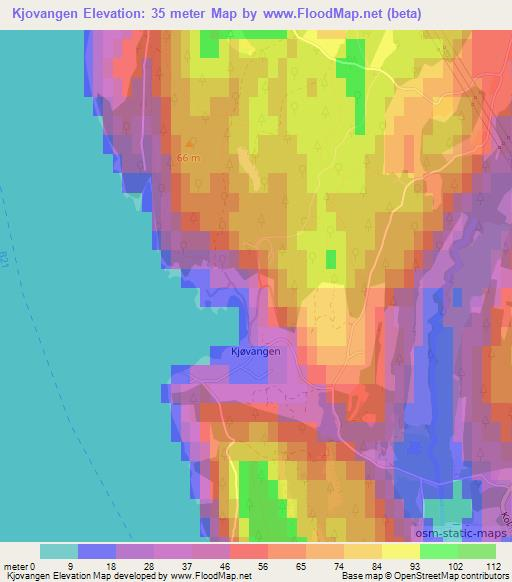 Kjovangen,Norway Elevation Map
