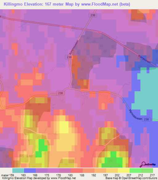 Killingmo,Norway Elevation Map