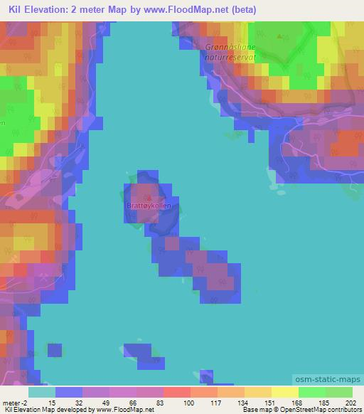 Kil,Norway Elevation Map