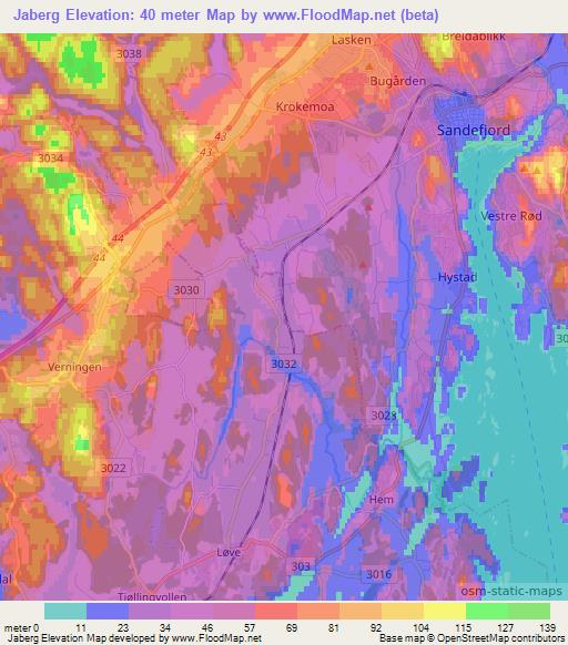 Jaberg,Norway Elevation Map