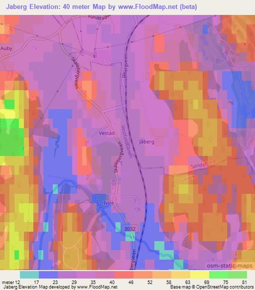 Jaberg,Norway Elevation Map