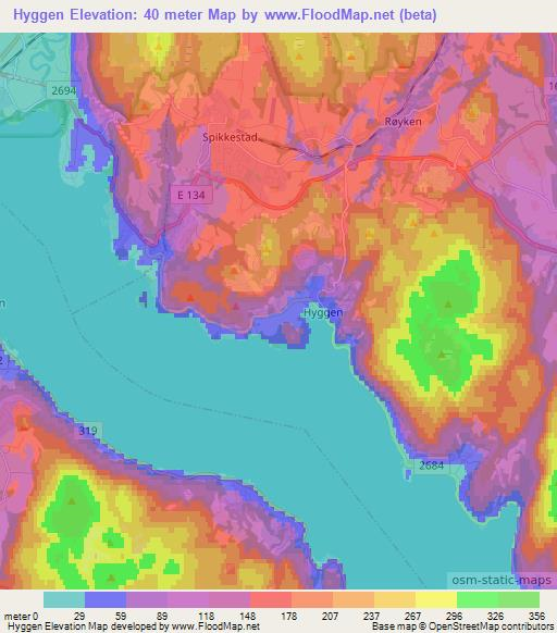 Hyggen,Norway Elevation Map