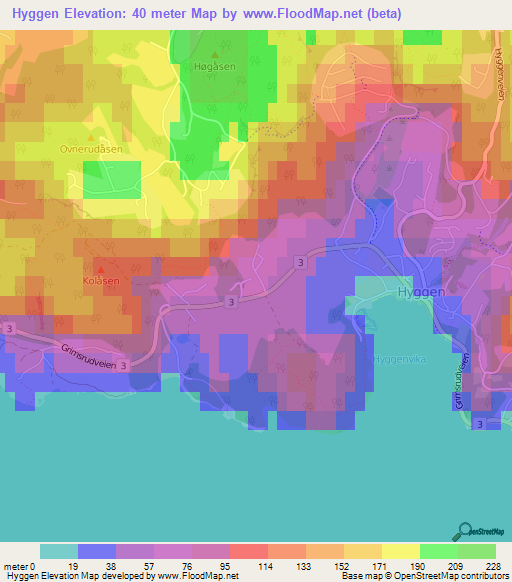Hyggen,Norway Elevation Map
