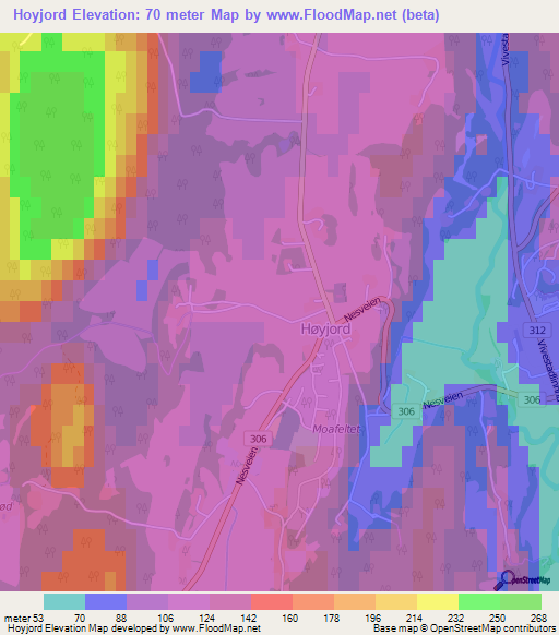 Hoyjord,Norway Elevation Map