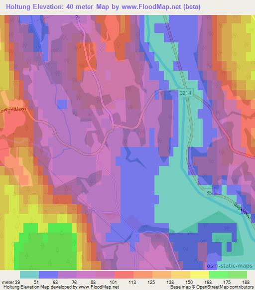 Holtung,Norway Elevation Map