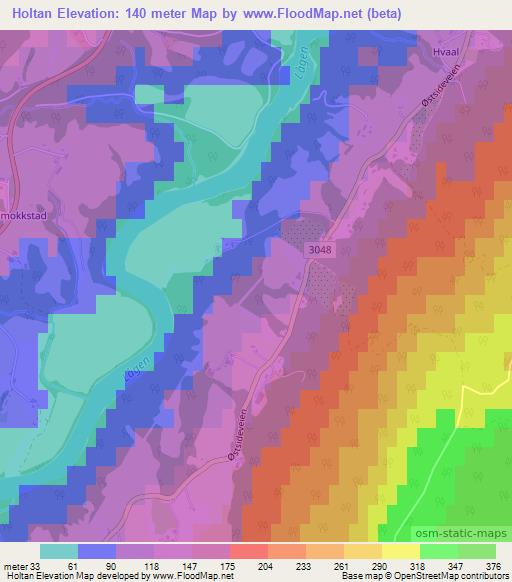 Holtan,Norway Elevation Map