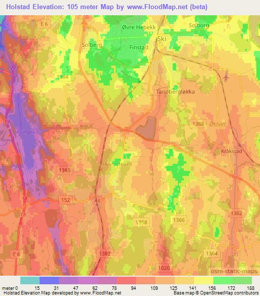 Holstad,Norway Elevation Map