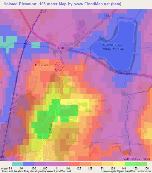 Holstad,Norway Elevation Map