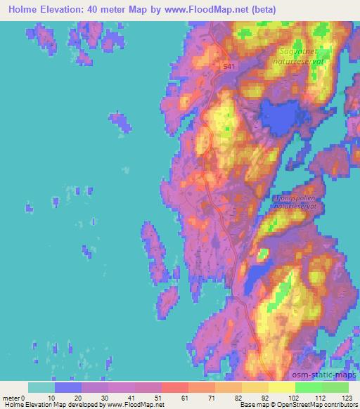 Holme,Norway Elevation Map