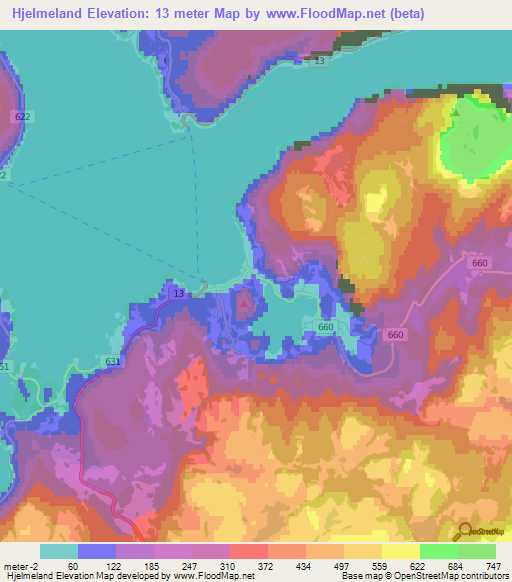 Hjelmeland,Norway Elevation Map