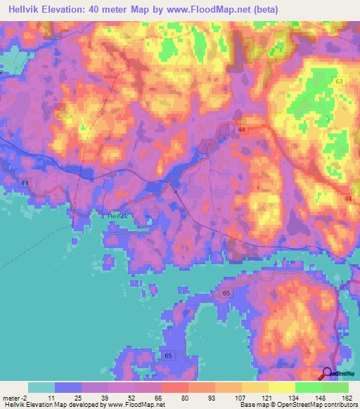 Hellvik,Norway Elevation Map
