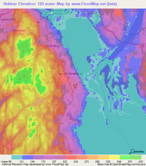 Hektner,Norway Elevation Map