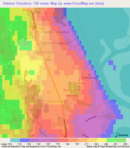 Hektner,Norway Elevation Map