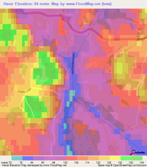 Haver,Norway Elevation Map