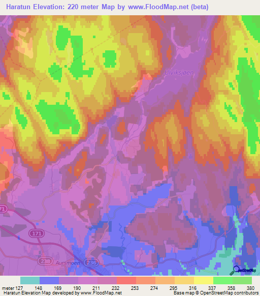 Haratun,Norway Elevation Map