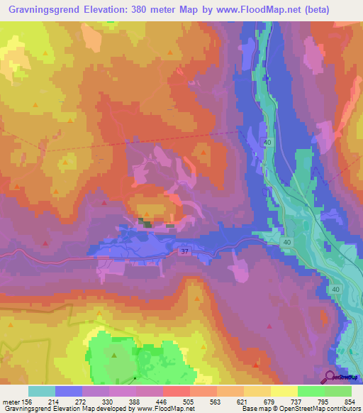 Gravningsgrend,Norway Elevation Map