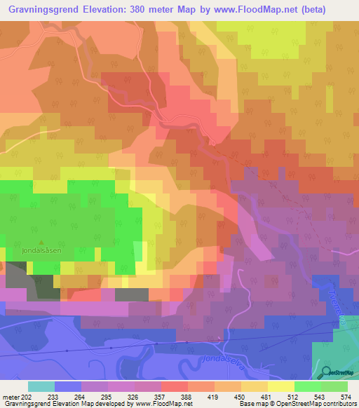 Gravningsgrend,Norway Elevation Map