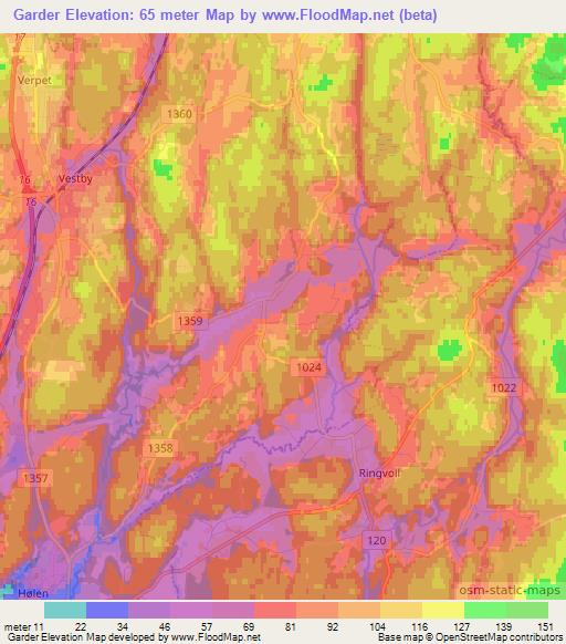 Garder,Norway Elevation Map