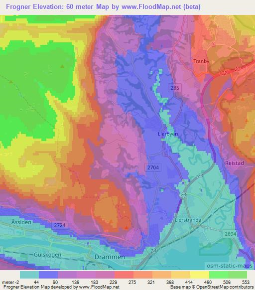 Frogner,Norway Elevation Map