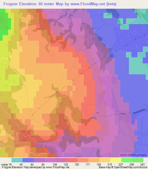 Frogner,Norway Elevation Map