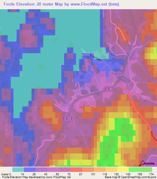 Forde,Norway Elevation Map