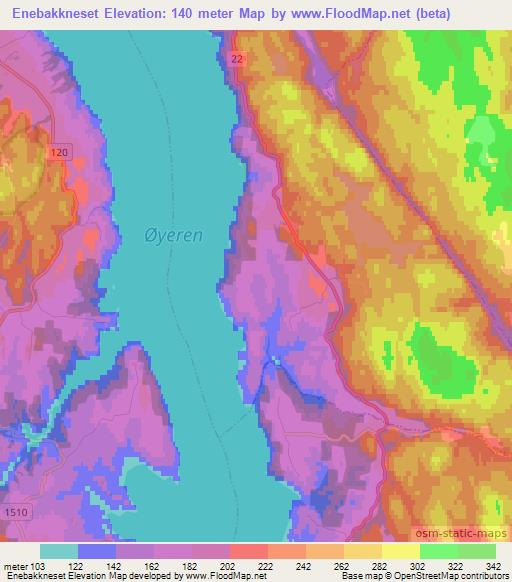 Enebakkneset,Norway Elevation Map