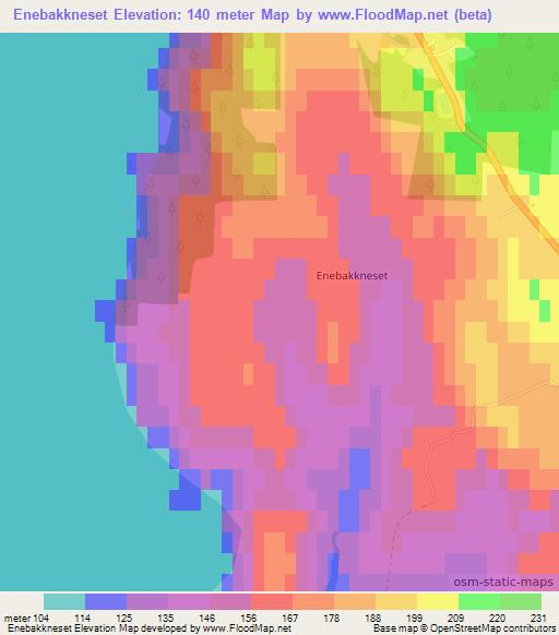 Enebakkneset,Norway Elevation Map