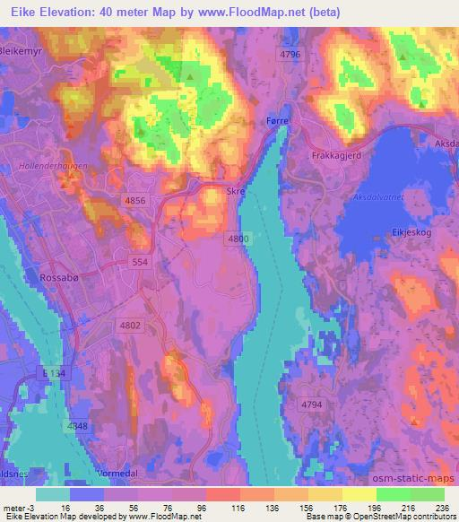 Eike,Norway Elevation Map